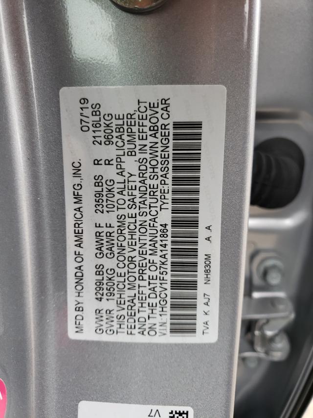 Photo 9 VIN: 1HGCV1F57KA141864 - HONDA ACCORD 