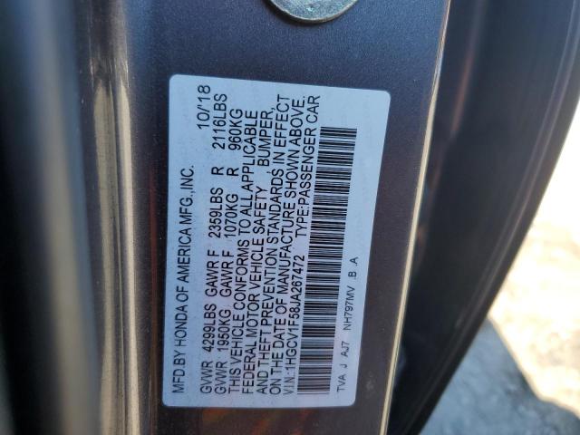 Photo 11 VIN: 1HGCV1F58JA267472 - HONDA ACCORD EXL 