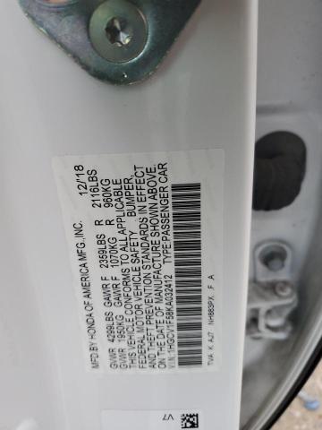 Photo 11 VIN: 1HGCV1F58KA032412 - HONDA ACCORD 