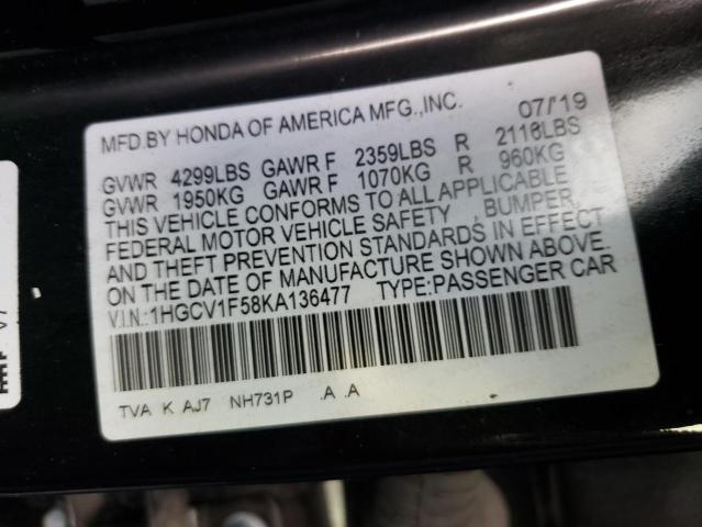 Photo 9 VIN: 1HGCV1F58KA136477 - HONDA ACCORD EXL 