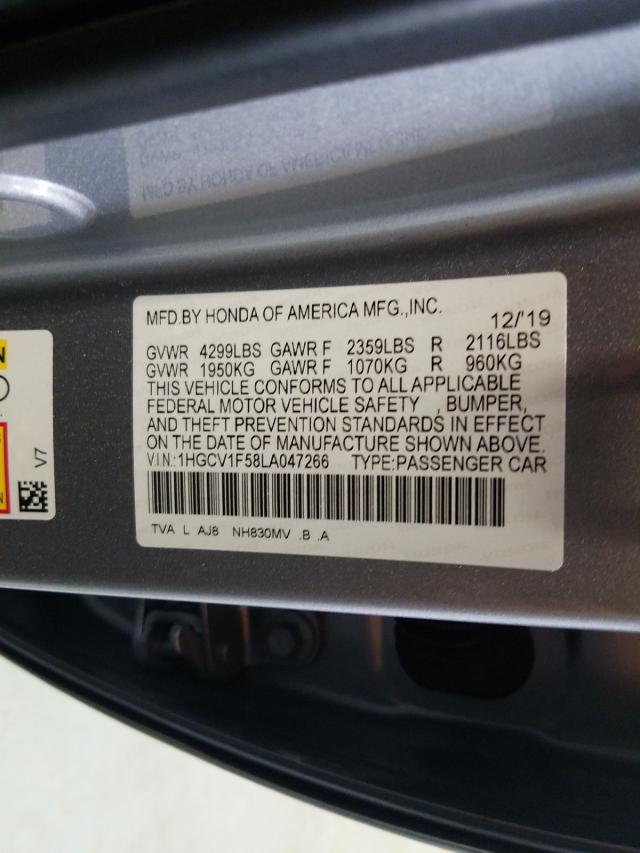 Photo 9 VIN: 1HGCV1F58LA047266 - HONDA ACCORD EXL 