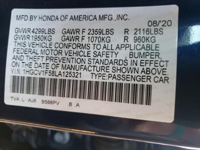 Photo 9 VIN: 1HGCV1F58LA125321 - HONDA ACCORD EXL 