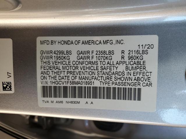 Photo 12 VIN: 1HGCV1F58MA018951 - HONDA ACCORD EXL 