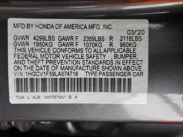 Photo 9 VIN: 1HGCV1F59LA074718 - HONDA ACCORD EXL 