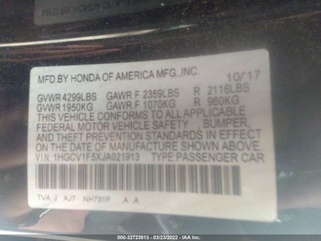 Photo 8 VIN: 1HGCV1F5XJA021913 - HONDA ACCORD SEDAN 