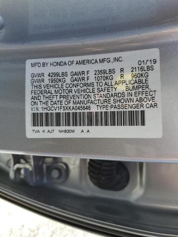 Photo 11 VIN: 1HGCV1F5XKA045646 - HONDA ACCORD EXL 