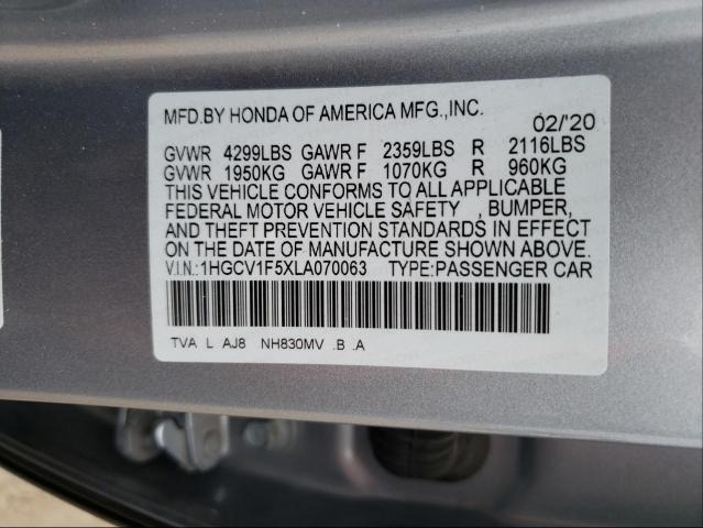 Photo 9 VIN: 1HGCV1F5XLA070063 - HONDA ACCORD EXL 