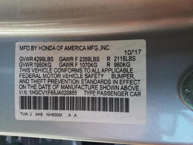 Photo 9 VIN: 1HGCV1F65JA020855 - HONDA ACCORD EXL 