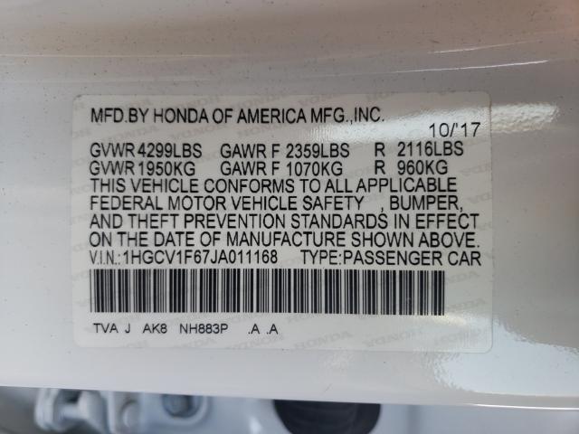 Photo 9 VIN: 1HGCV1F67JA011168 - HONDA ACCORD EXL 