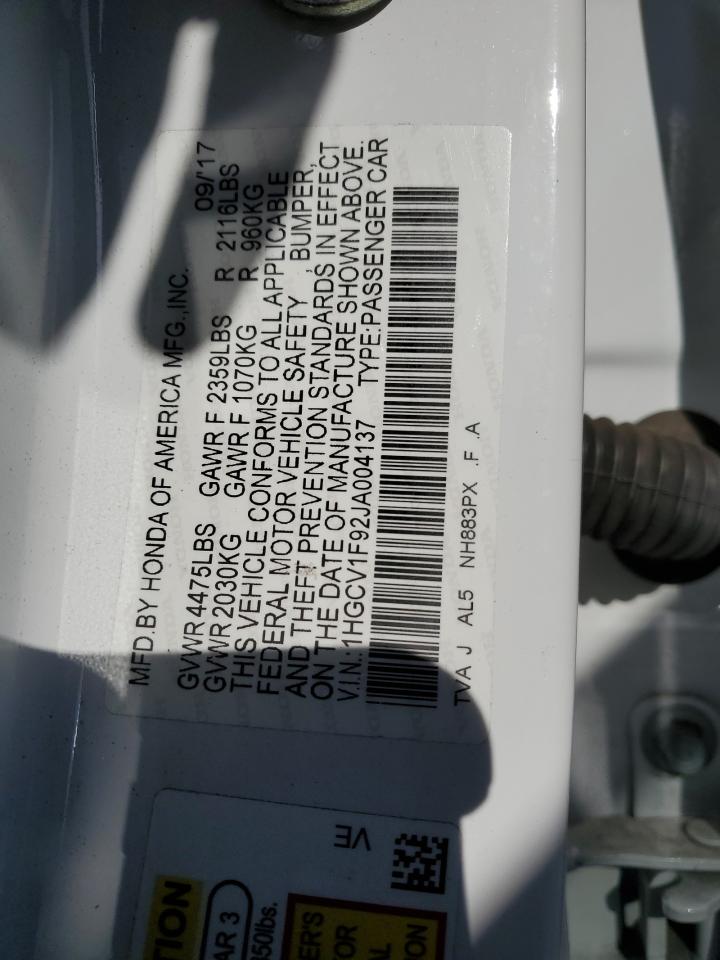 Photo 11 VIN: 1HGCV1F92JA004137 - HONDA ACCORD 