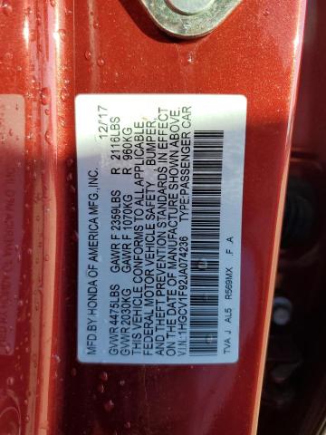 Photo 12 VIN: 1HGCV1F92JA074236 - HONDA ACCORD TOU 