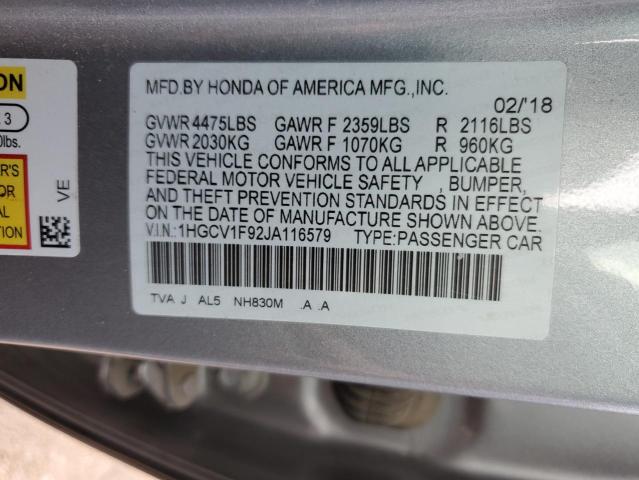 Photo 11 VIN: 1HGCV1F92JA116579 - HONDA ACCORD TOU 