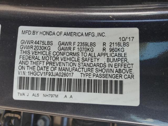 Photo 11 VIN: 1HGCV1F93JA026017 - HONDA ACCORD TOU 