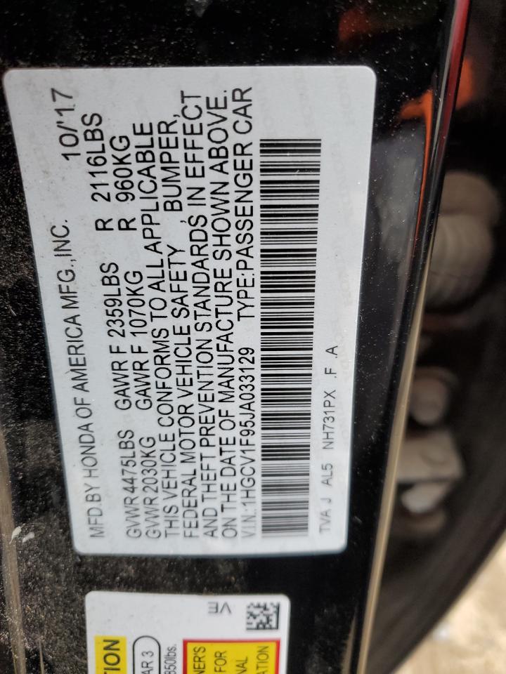 Photo 11 VIN: 1HGCV1F95JA033129 - HONDA ACCORD 