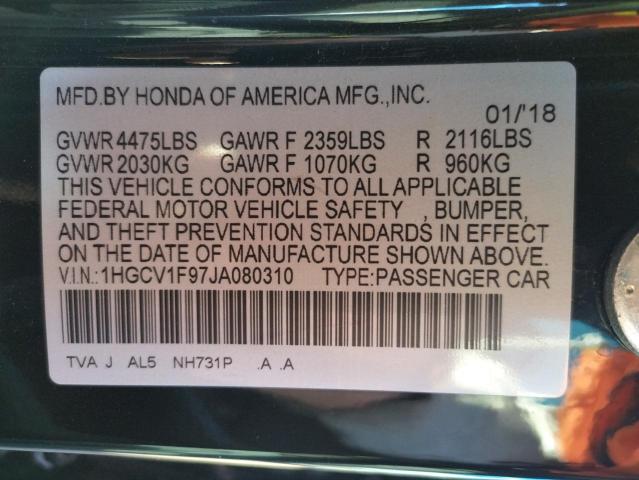 Photo 11 VIN: 1HGCV1F97JA080310 - HONDA ACCORD TOU 