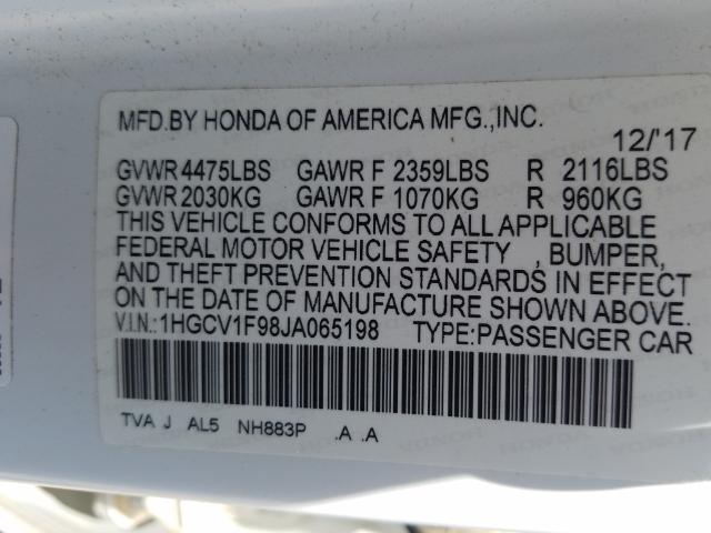 Photo 9 VIN: 1HGCV1F98JA065198 - HONDA ACCORD TOU 