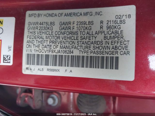 Photo 8 VIN: 1HGCV1F9XJA106284 - HONDA ACCORD 