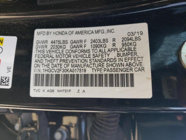 Photo 11 VIN: 1HGCV2F30KA017519 - HONDA ACCORD SPO 