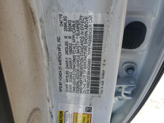 Photo 11 VIN: 1HGCV2F30KA020663 - HONDA ACCORD 