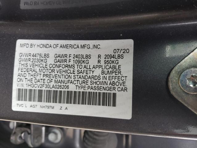 Photo 11 VIN: 1HGCV2F30LA026206 - HONDA ACCORD 