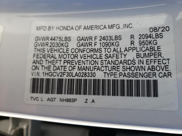 Photo 9 VIN: 1HGCV2F30LA028330 - HONDA ACCORD SPO 