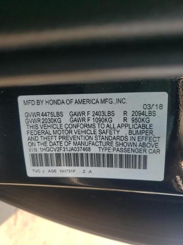 Photo 11 VIN: 1HGCV2F31JA037468 - HONDA ACCORD SPO 