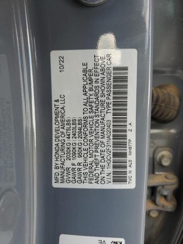 Photo 11 VIN: 1HGCV2F31NA020403 - HONDA ACCORD 