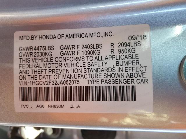 Photo 11 VIN: 1HGCV2F32JA052075 - HONDA ACCORD 