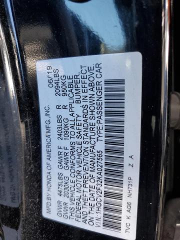 Photo 11 VIN: 1HGCV2F32KA027565 - HONDA ACCORD 