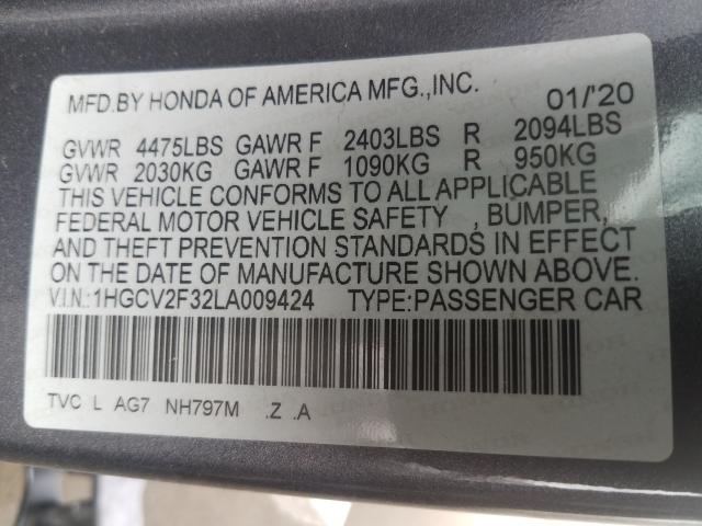 Photo 9 VIN: 1HGCV2F32LA009424 - HONDA ACCORD SPO 