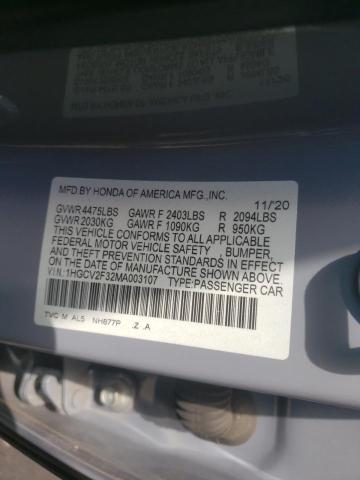 Photo 9 VIN: 1HGCV2F32MA003107 - HONDA ACCORD SPO 