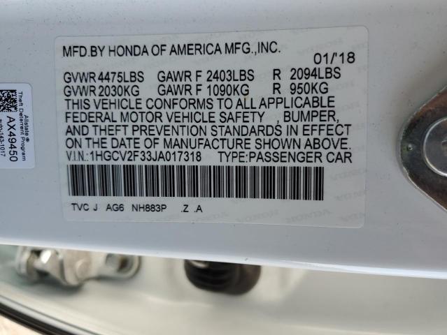 Photo 11 VIN: 1HGCV2F33JA017318 - HONDA ACCORD SPO 