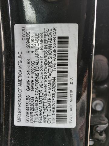 Photo 11 VIN: 1HGCV2F33LA026944 - HONDA ACCORD SPO 