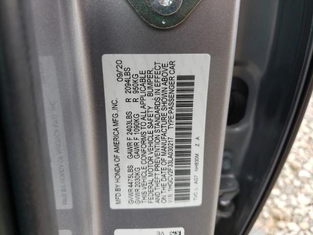 Photo 9 VIN: 1HGCV2F33LA030217 - HONDA ACCORD SPO 