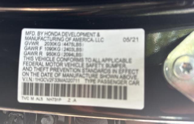 Photo 9 VIN: 1HGCV2F33MA020711 - HONDA ACCORD SPO 