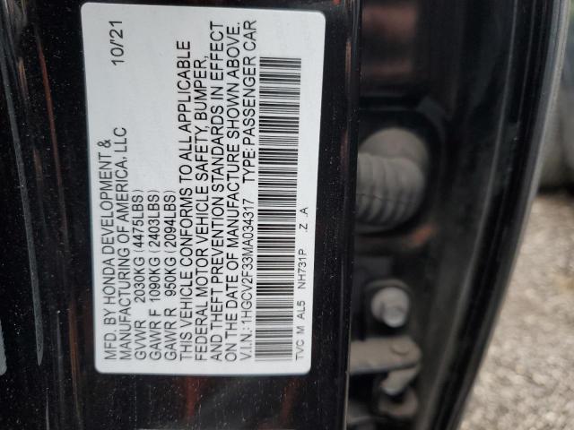 Photo 11 VIN: 1HGCV2F33MA034317 - HONDA ACCORD SPO 