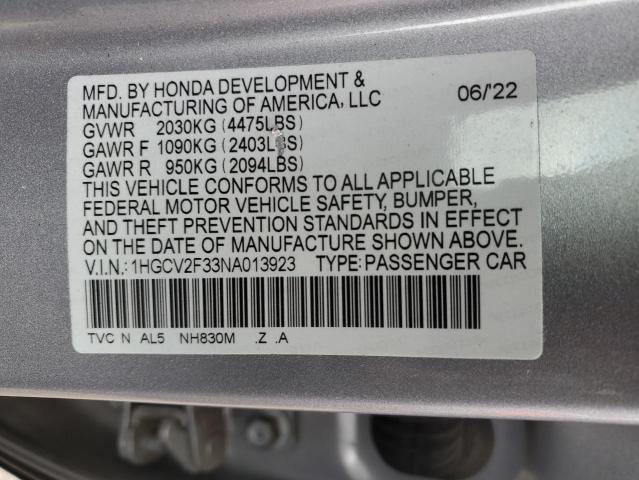 Photo 11 VIN: 1HGCV2F33NA013923 - HONDA ACCORD SPO 