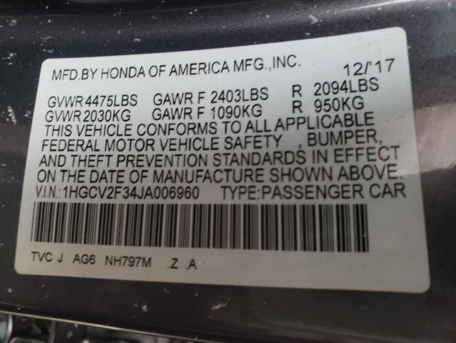 Photo 11 VIN: 1HGCV2F34JA006960 - HONDA ACCORD SPO 