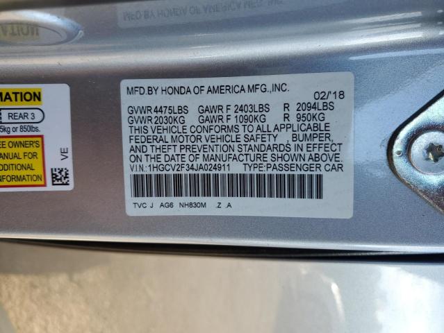 Photo 12 VIN: 1HGCV2F34JA024911 - HONDA ACCORD SPO 