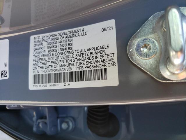 Photo 9 VIN: 1HGCV2F34MA027358 - HONDA ACCORD SPO 