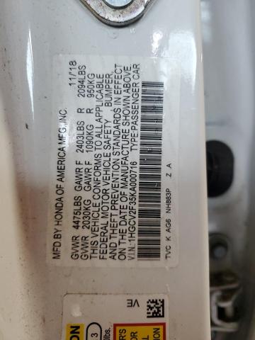 Photo 11 VIN: 1HGCV2F35KA000716 - HONDA ACCORD 