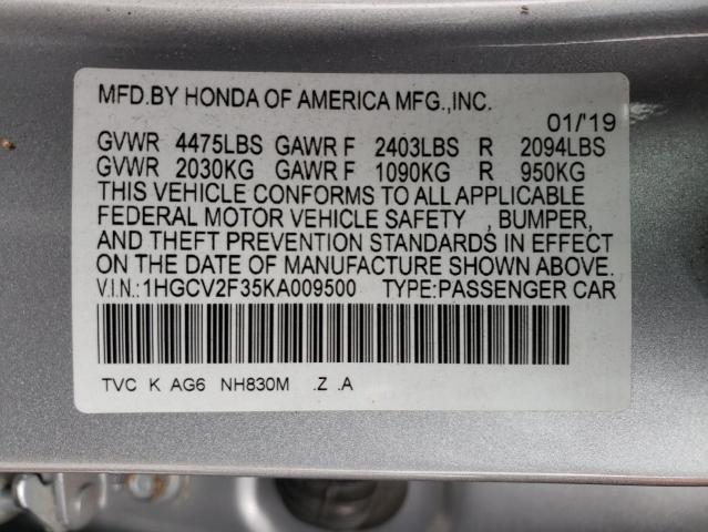 Photo 11 VIN: 1HGCV2F35KA009500 - HONDA ACCORD 