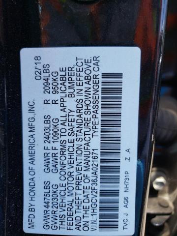 Photo 11 VIN: 1HGCV2F36JA021671 - HONDA ACCORD SPO 