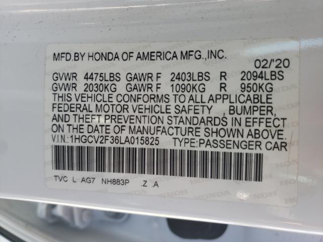 Photo 9 VIN: 1HGCV2F36LA015825 - HONDA ACCORD SPO 