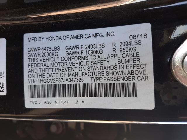 Photo 9 VIN: 1HGCV2F37JA047325 - HONDA ACCORD SPO 