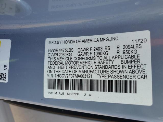 Photo 11 VIN: 1HGCV2F37MA003121 - HONDA ACCORD SPO 