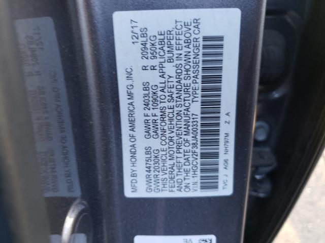 Photo 9 VIN: 1HGCV2F38JA003317 - HONDA ACCORD SPO 