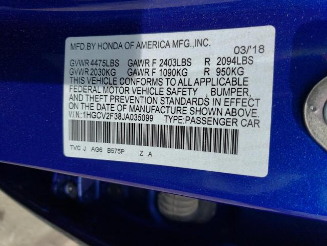 Photo 11 VIN: 1HGCV2F38JA035099 - HONDA ACCORD 