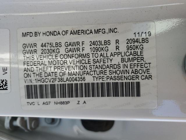 Photo 11 VIN: 1HGCV2F38LA004356 - HONDA ACCORD 