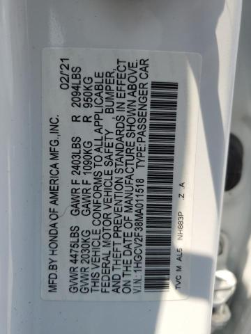 Photo 11 VIN: 1HGCV2F38MA011518 - HONDA ACCORD SPO 